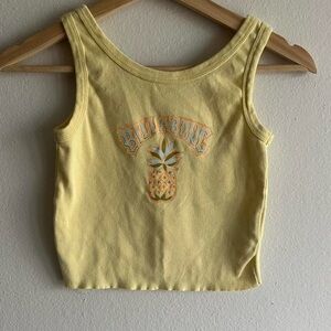 Billabong Yellow Pineapple Graphic Tank Top
